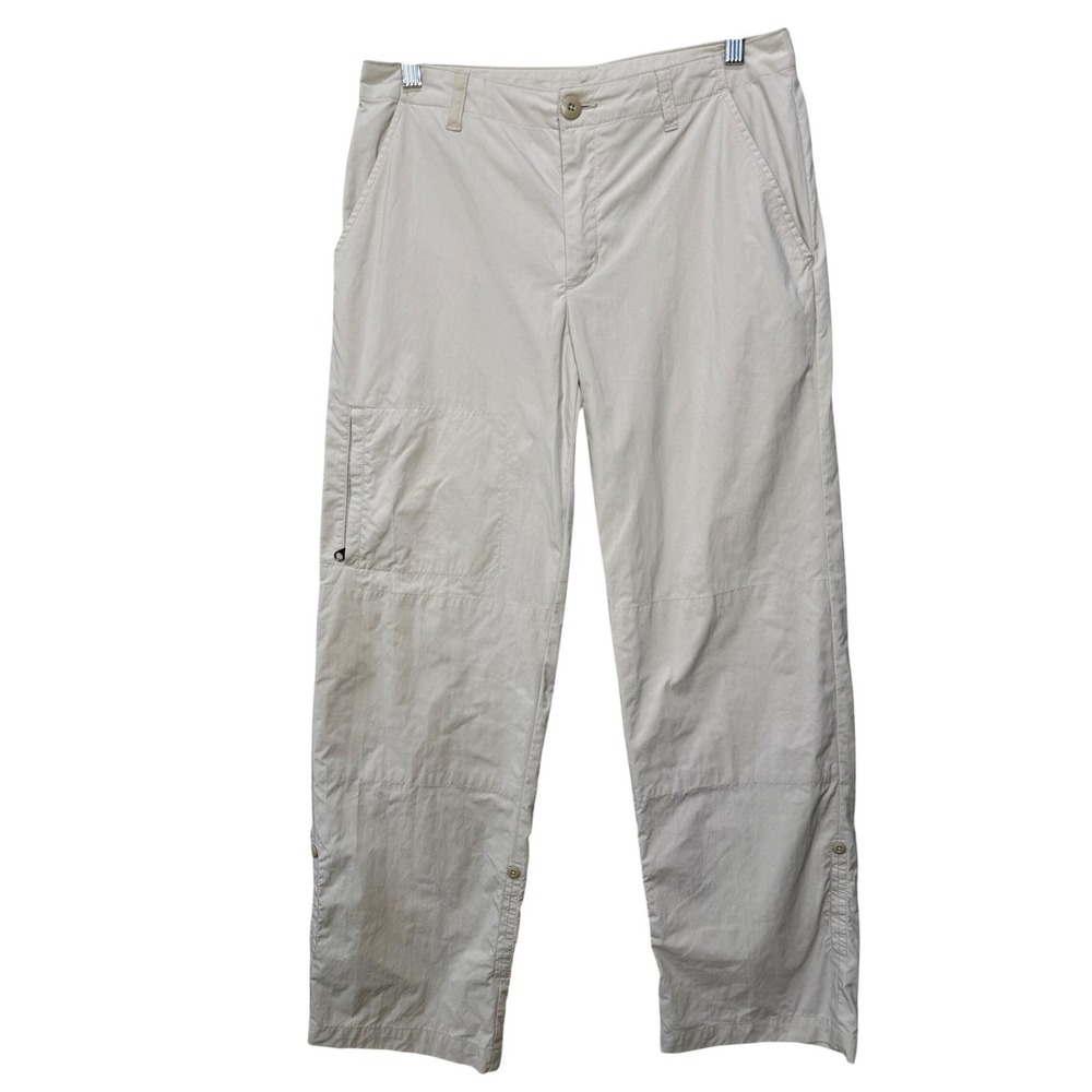 Patagonia 6 Hiking Cargo Pants Beige Nylon Outdoor Utility GorpCore Roll‎ Up